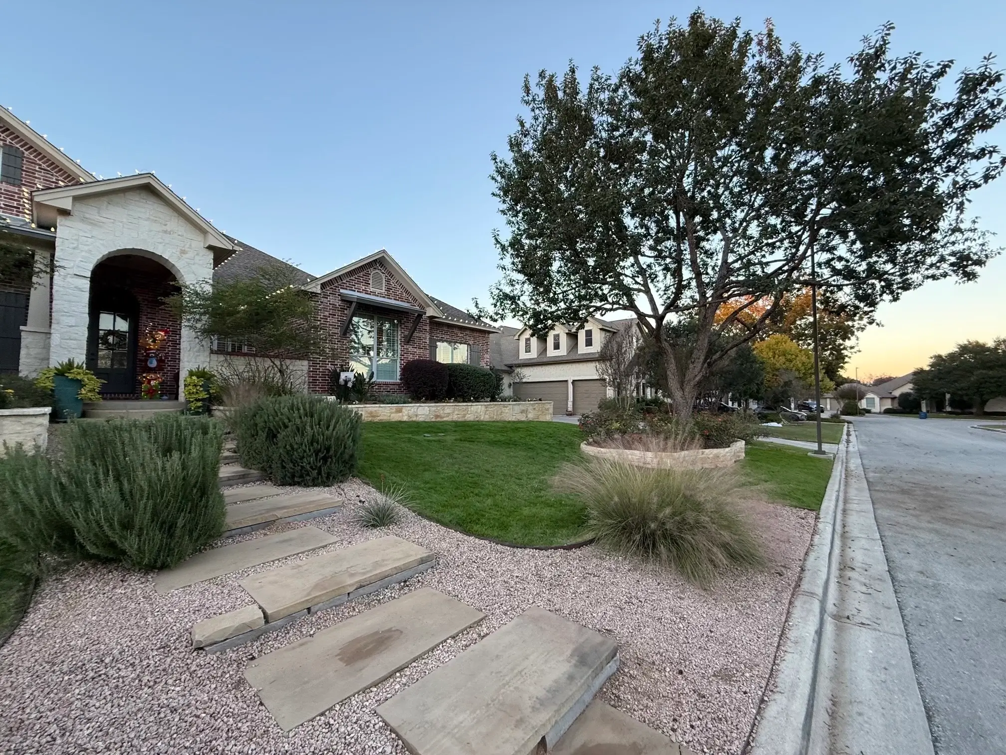 Professionally maintained yard showcasing premium landscaping
